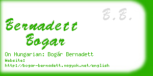 bernadett bogar business card