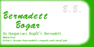 bernadett bogar business card
